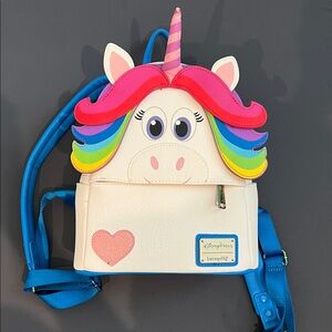 Rainbow Unicorn loungefly backpack inside out